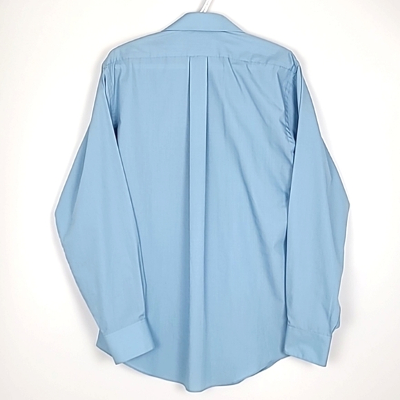 Van Heusen Fitted Wrinkle Free, Long Sleeve Blue Medium Size 15 1/2 34/35 - Picture 2 of 14